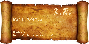 Kali Réka névjegykártya